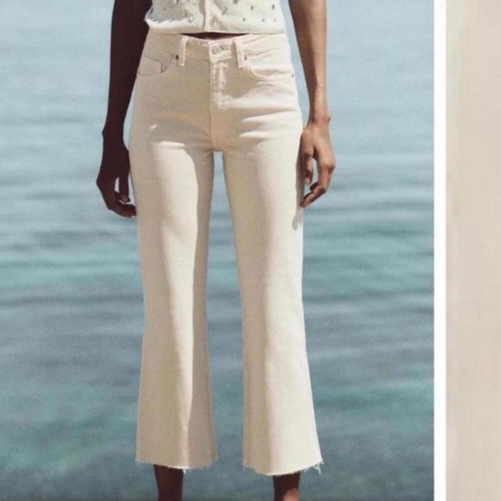 Frame Women's Cream and White Jeans